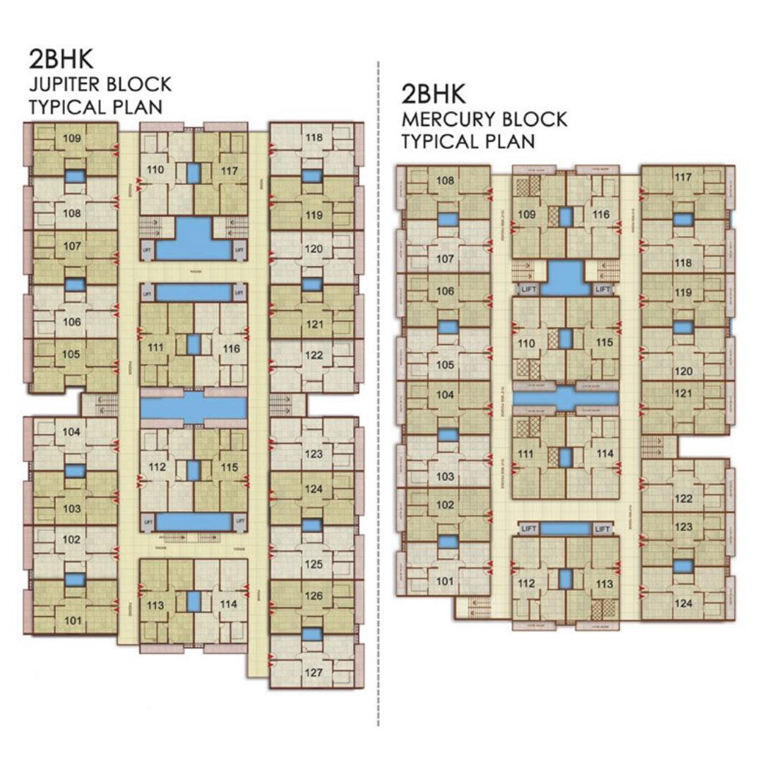 2 BHK Typical Floor Plan