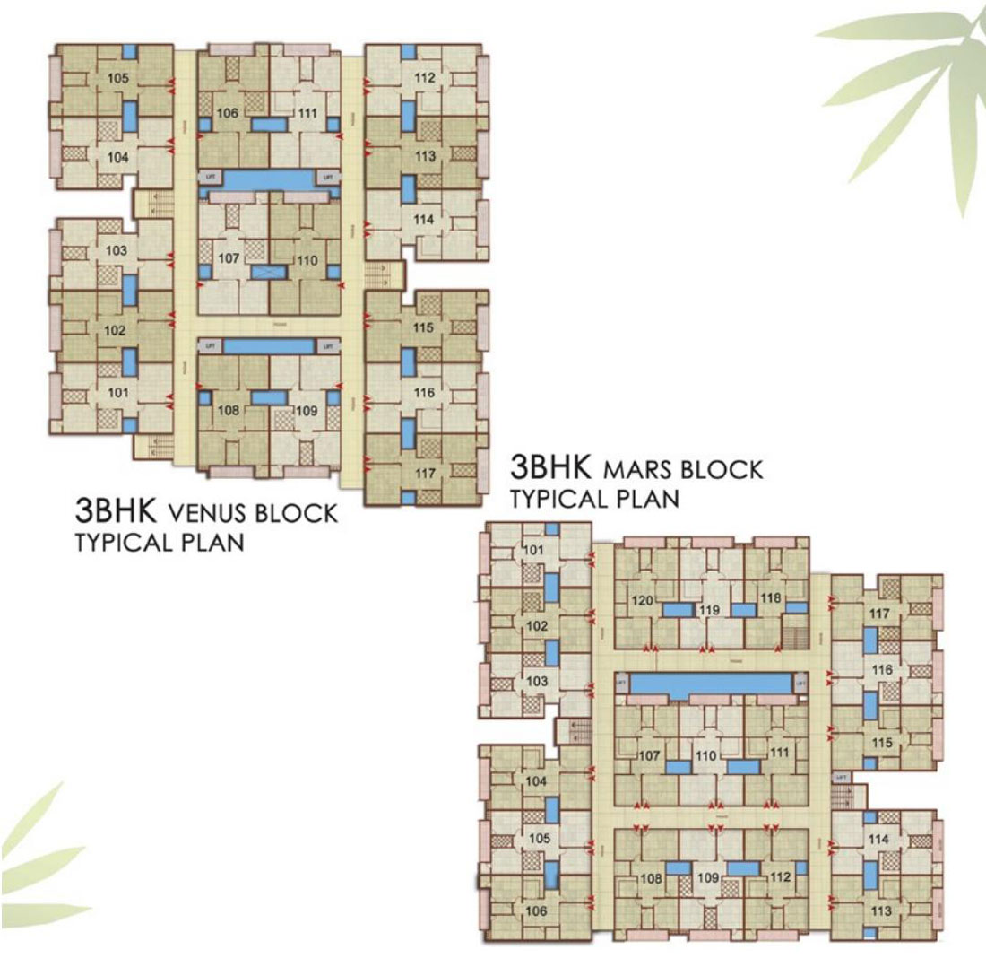 3 BHK Typical Floor Plan