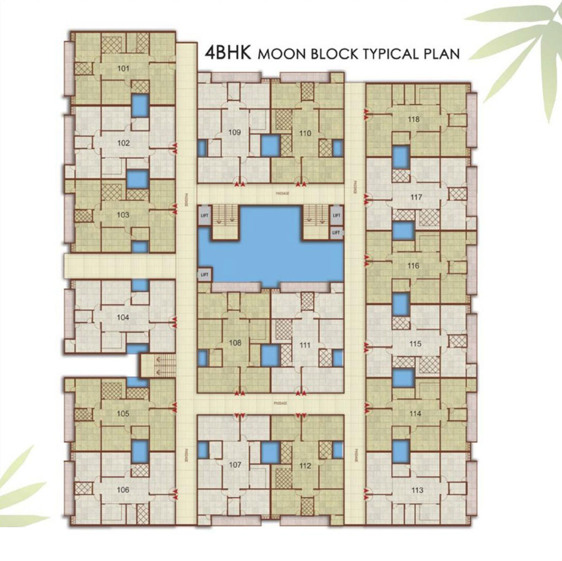 4 BHK Typical Floor Plan