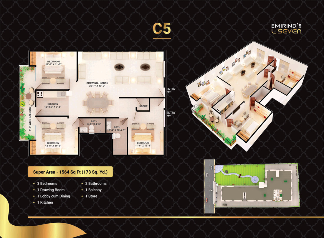 Typical Floor Plan of C5 Flat