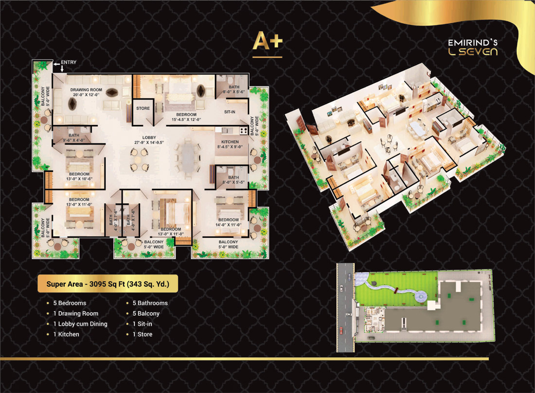 Typical Floor Plan of A+ Flat