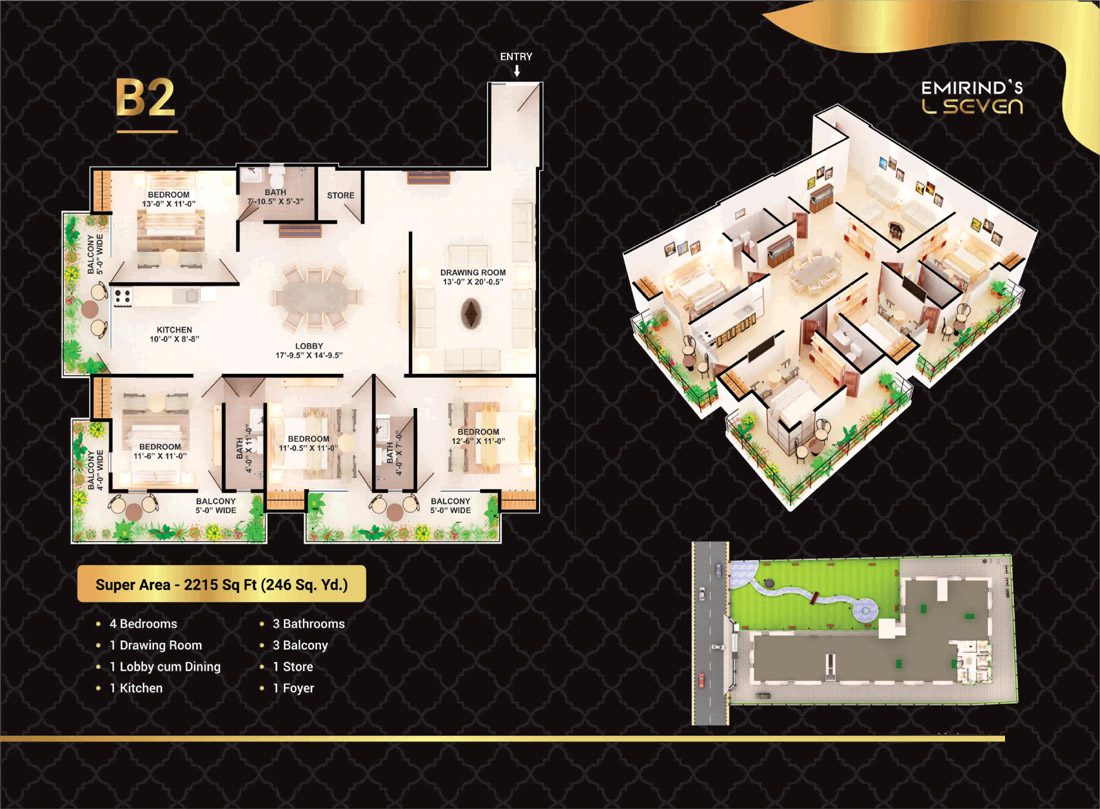 Typical Floor Plan of B2 Flat