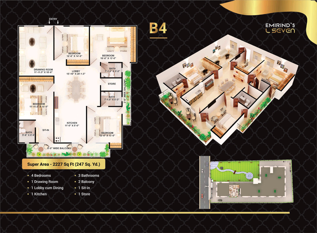 Typical Floor Plan of B4 Flat