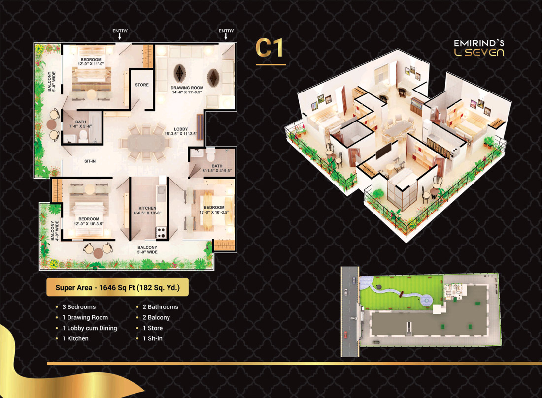 Typical Floor Plan of C1 Flat