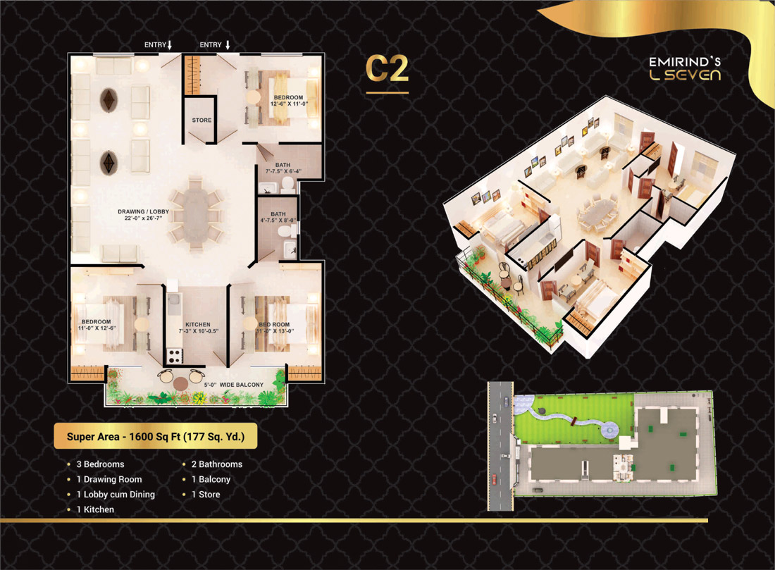 Typical Floor Plan of C2 Flat