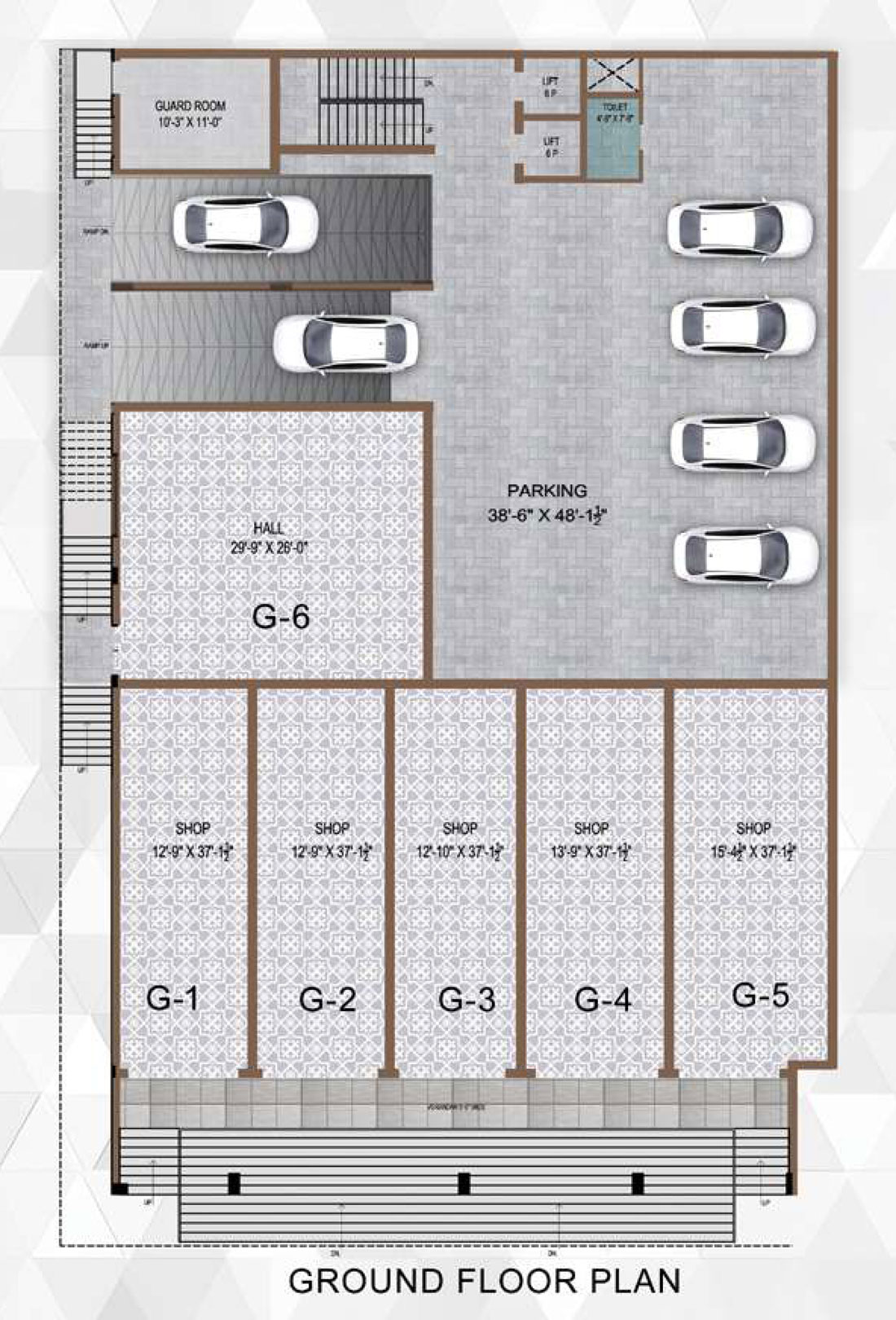 Ground Floor Plan of Shops